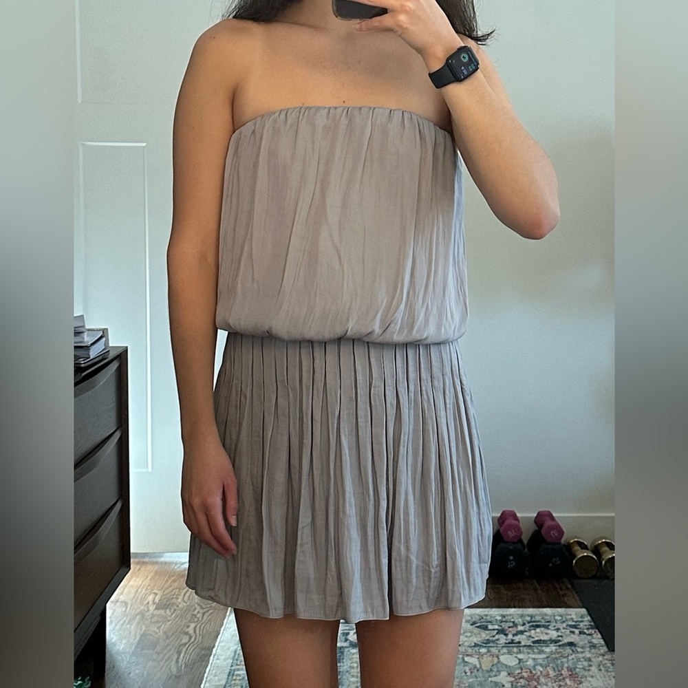 Gray Strapless Dress